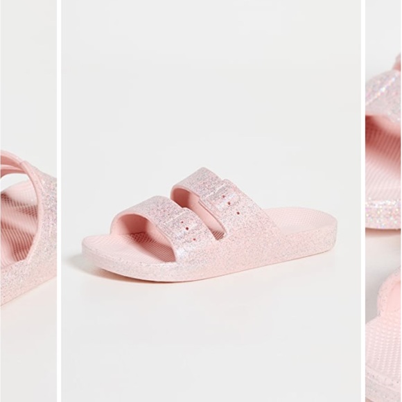 FREEDOM MOSES Two-Band Slides Sandal - Rosie Glow (Iridescent Glitter Pink) 7/8 - Picture 4 of 6